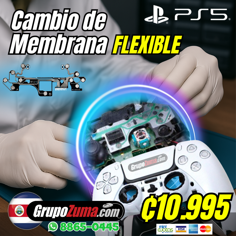 C5• CAMBIO DE MEMBRANA FLEXIBLE PARA CONTROLES DE PS5 & PS4