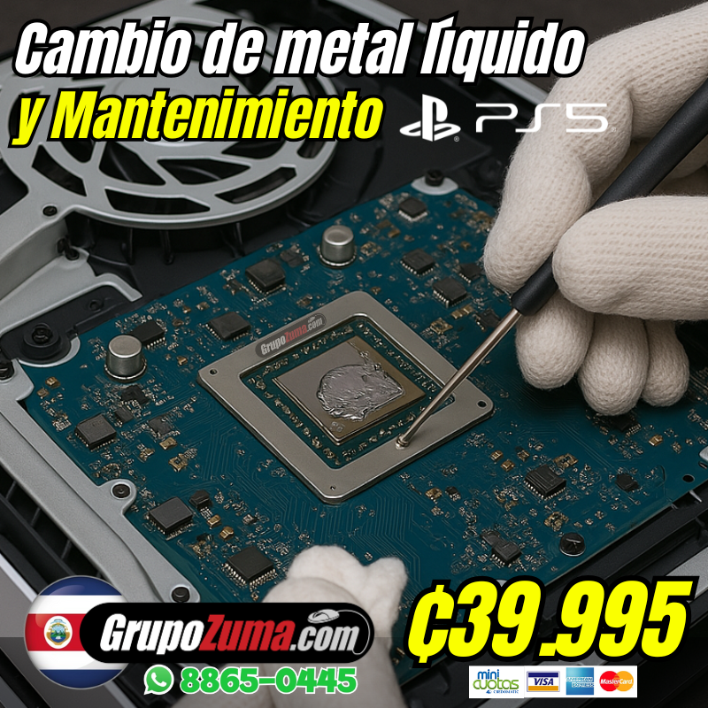 C3• MANTENIMIENTO COMPLETO DE PS5, INCLUYE CAMBIO DE METAL LÍQUIDO