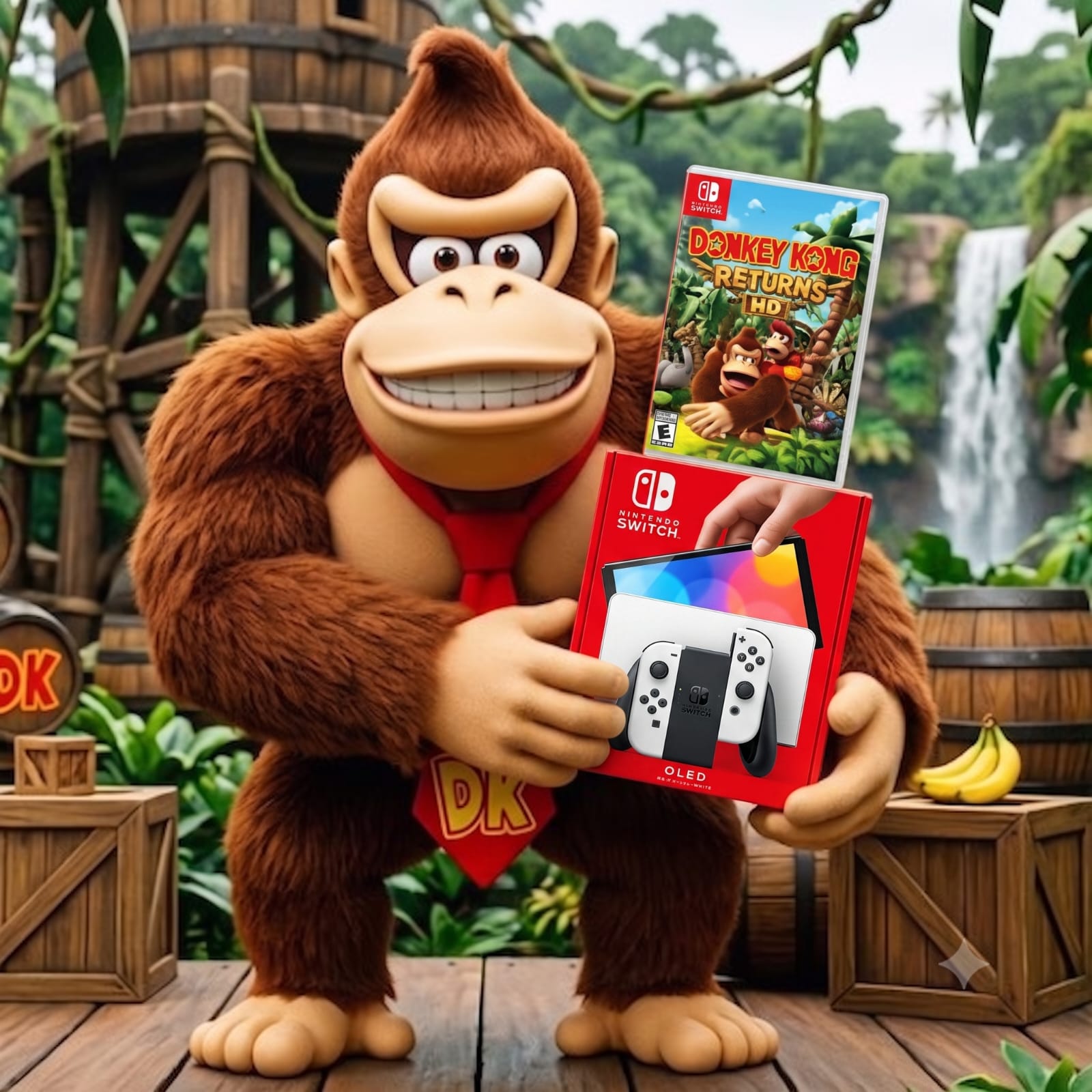 B9 Nintendo Switch Oled + Juego de Donkey Kong country returns HD